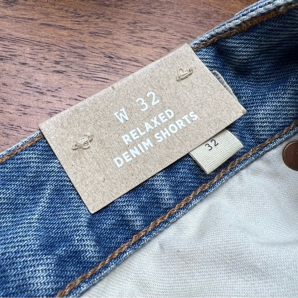 NWT Madewell Relaxed Distressed Denim Shorts Size 32 - Picture 11 of 13